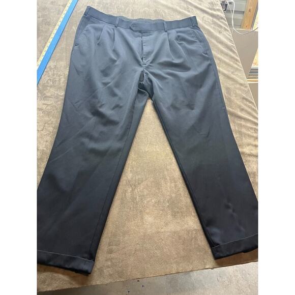 Roundtree Yorke Pants Mens 42x29 Blue Travel Smart Flat Front Classic‎ Fit - Picture 1 of 7